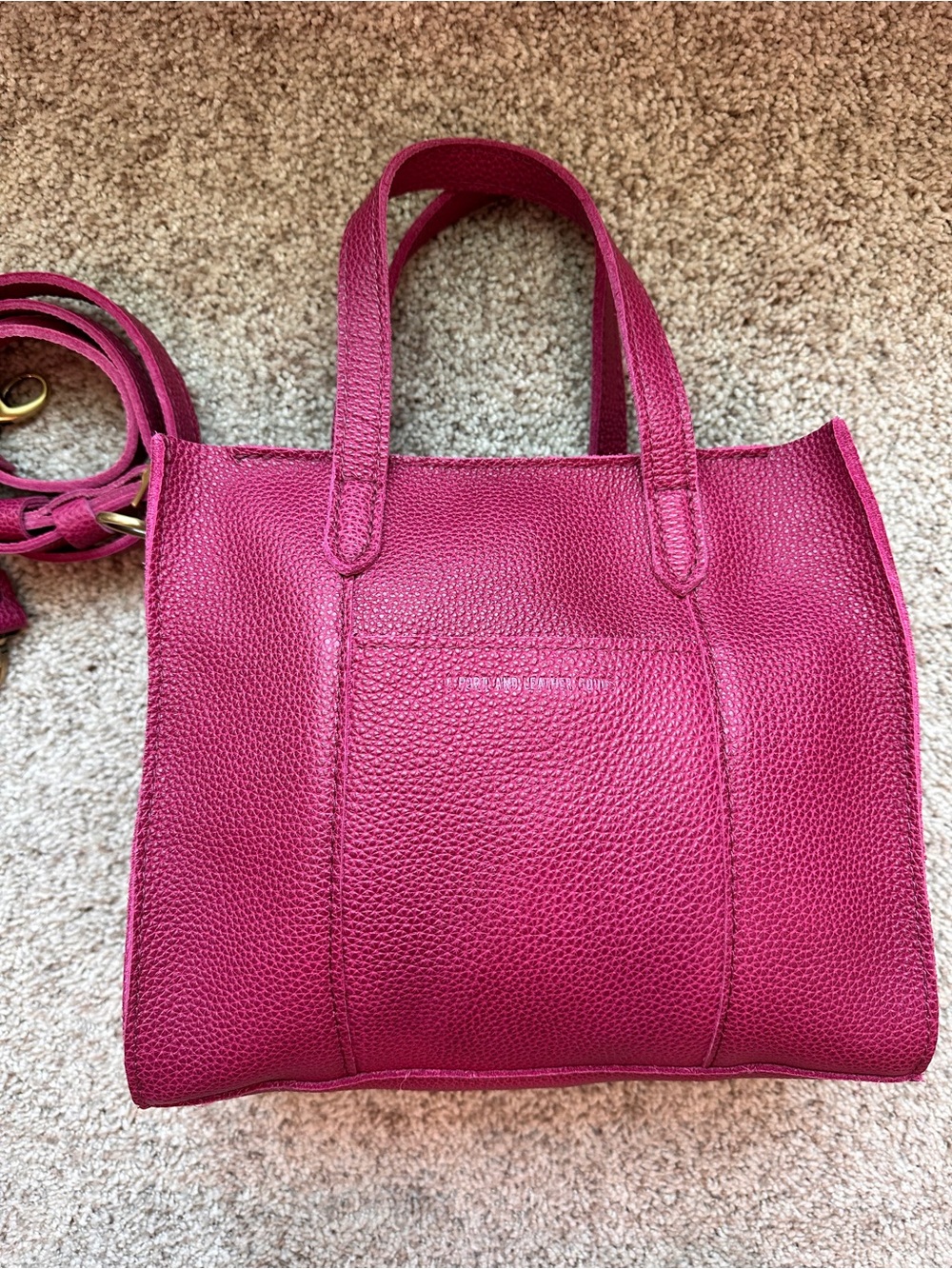 Portland Leather Lola Crossbody Tote in Cosmo